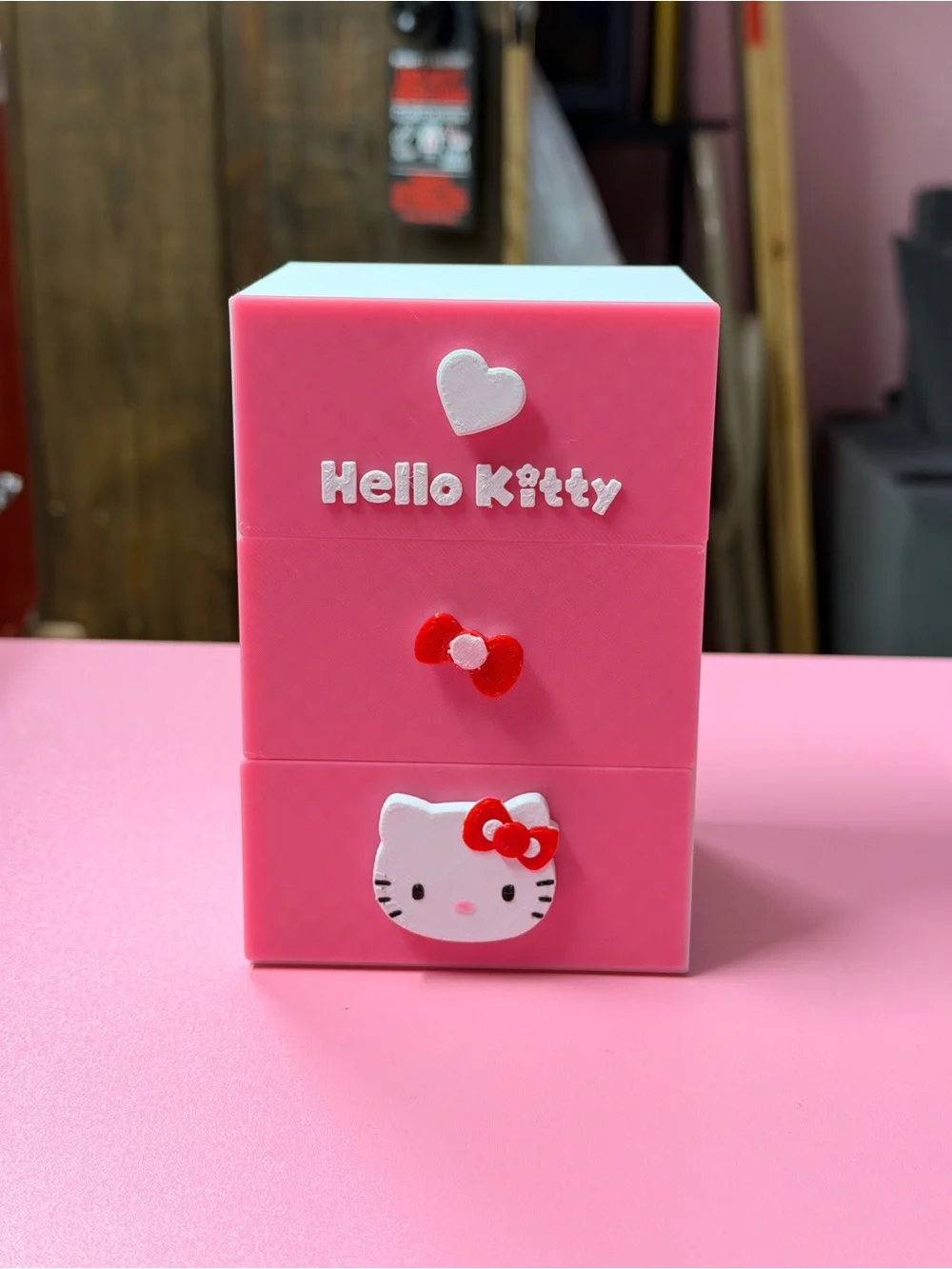 Hello Kitty Pink & White Cute Stackable Jewelry Organizer